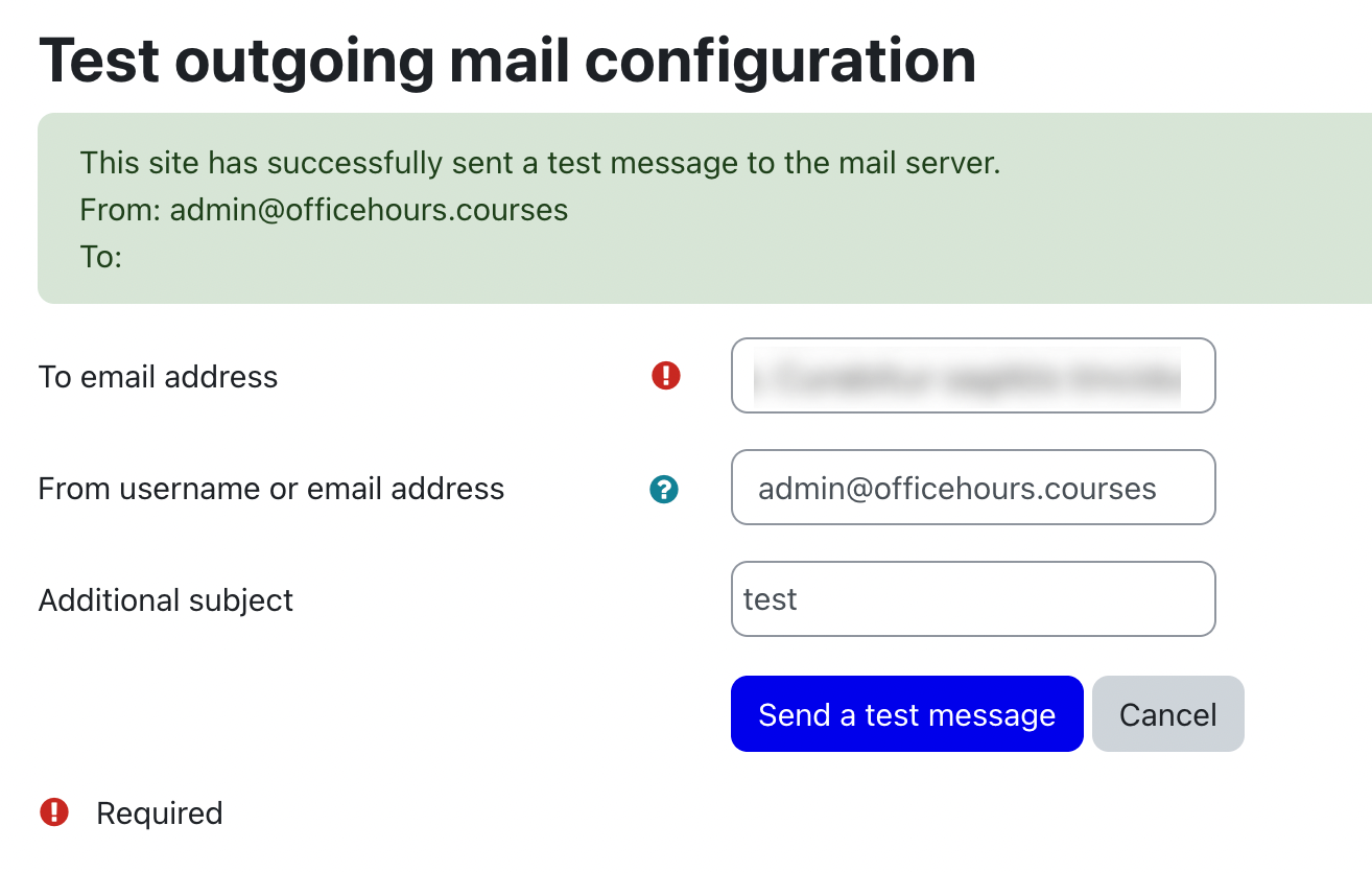 Moodle Mail Test