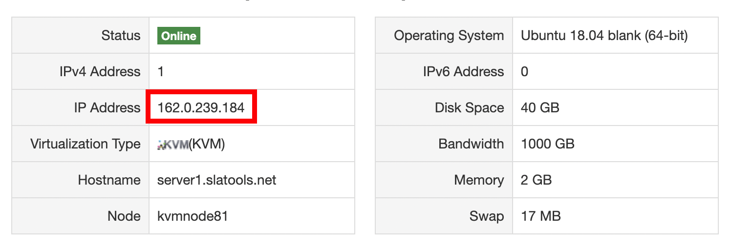 IP address from VPS provider