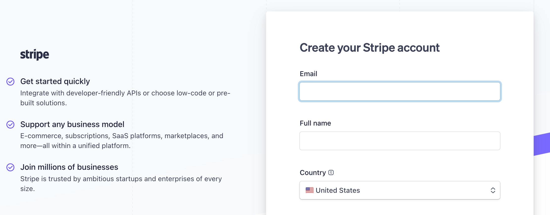 stripe account create