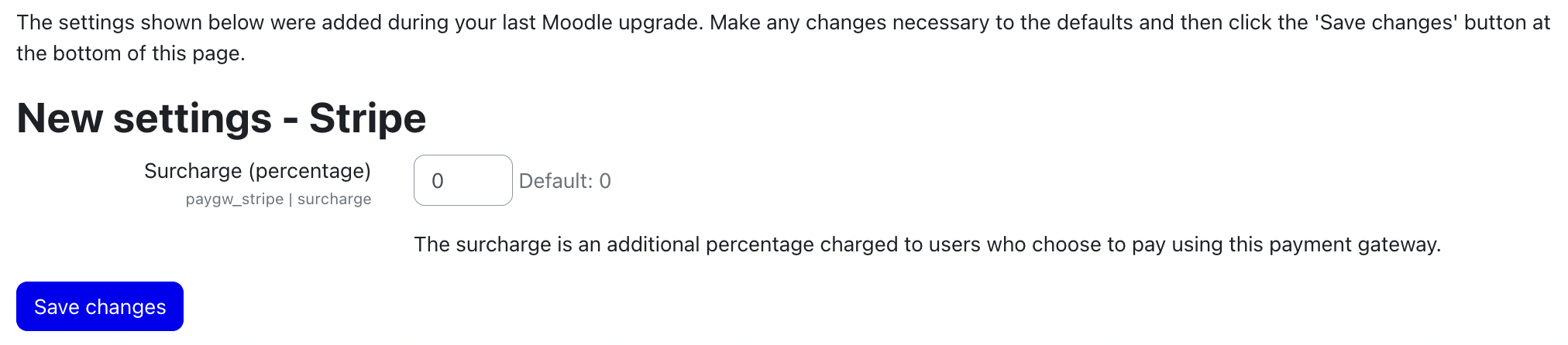 surcharge settings