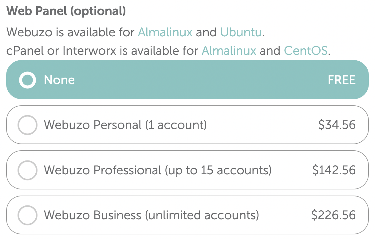 NameCheap Web Panel Selection